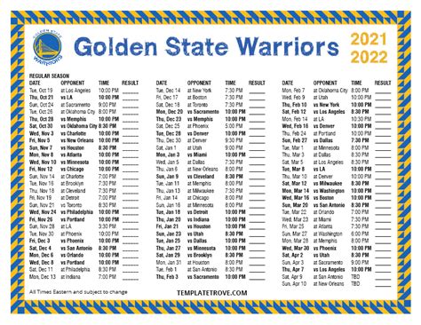 golden state warriors 2021 2022 schedule.